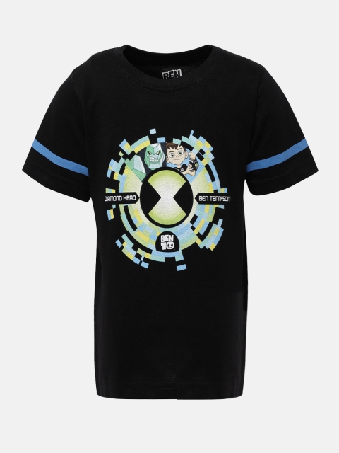 

YK Ben10 Boys Black Printed Round Neck T-shirt