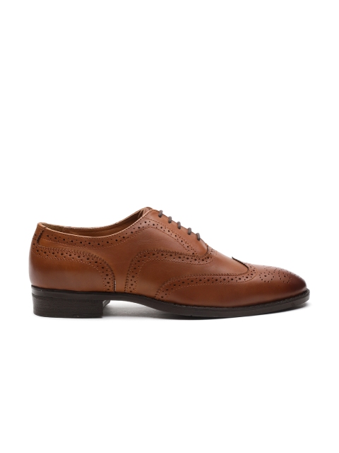 

Carlton London Men Tan Brown Leather Formal Brogues