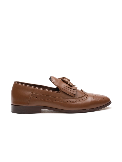 

Carlton London Men Tan Leather Tasselled Formal Brogues