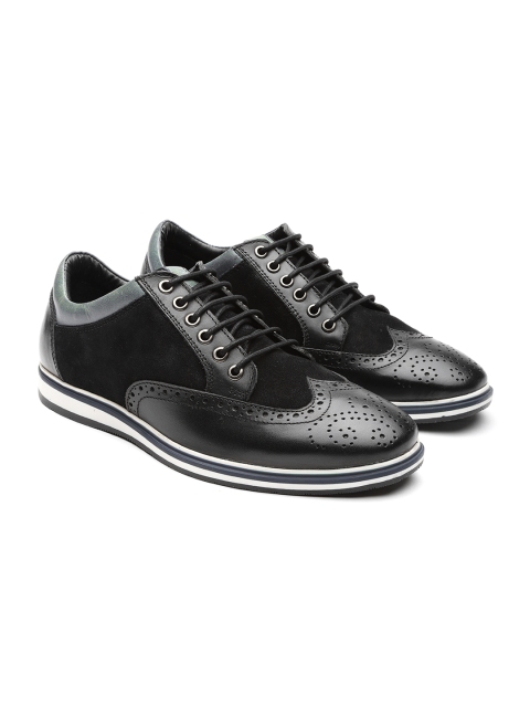 

Carlton London Men Black Leather Brogues