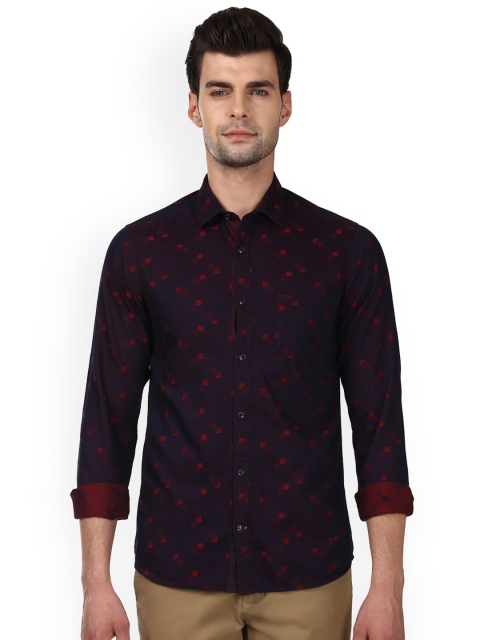 

ColorPlus Men Red & Blue Regular Fit Printed Casual Shirt