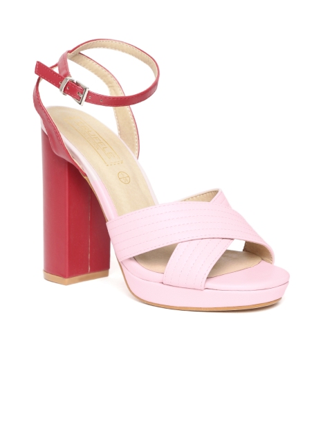 

Truffle Collection Women Pink & Red Colourblocked Platforms