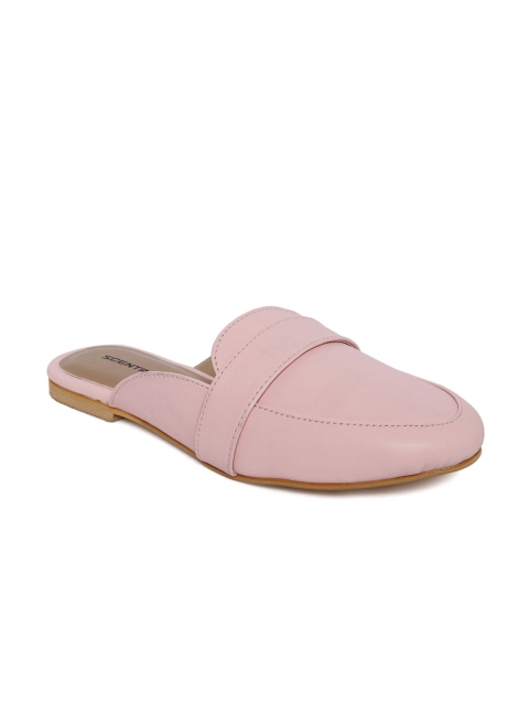 

SCENTRA Women Pink Solid Leather Mules