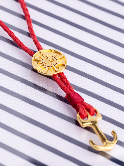 

Dare by Voylla Men Red Brass Gold-Plated Handcrafted Necklace