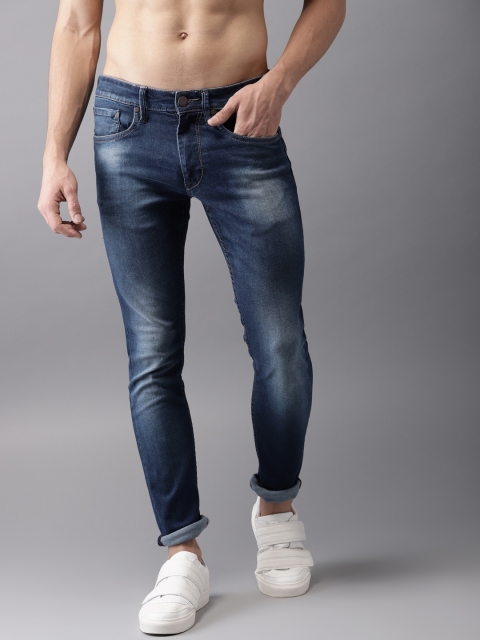 

HERE&NOW Men Blue Skinny Fit Mid-Rise Clean Look Stretchable Jeans