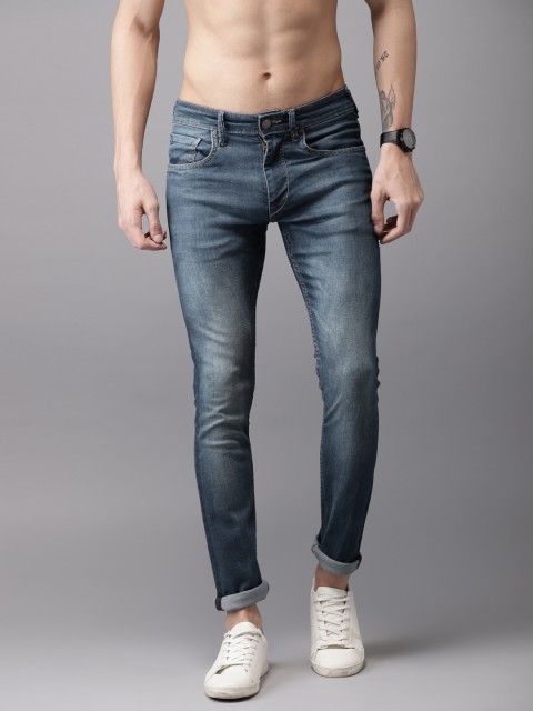 

HERE&NOW Men Blue Skinny Fit Mid-Rise Clean Look Stretchable Jeans