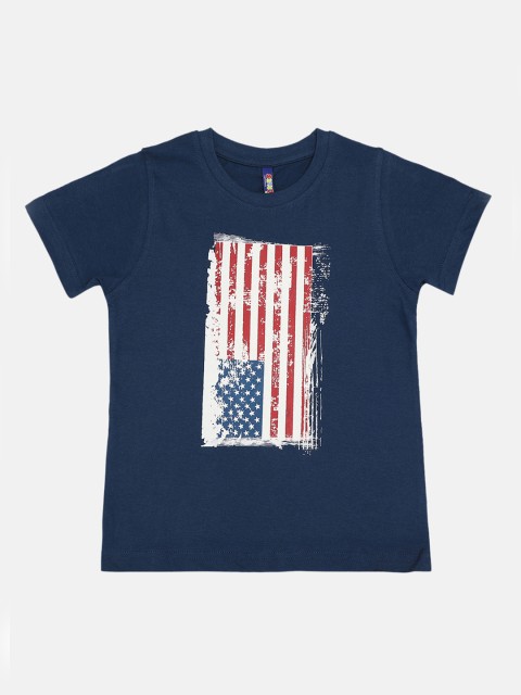 

Tickles Boys Blue Printed Round Neck T-shirt