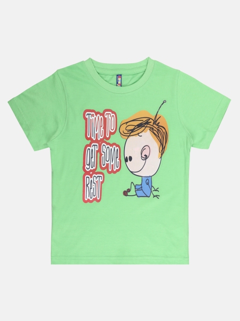 

Tickles Boys Green Printed Round Neck T-shirt