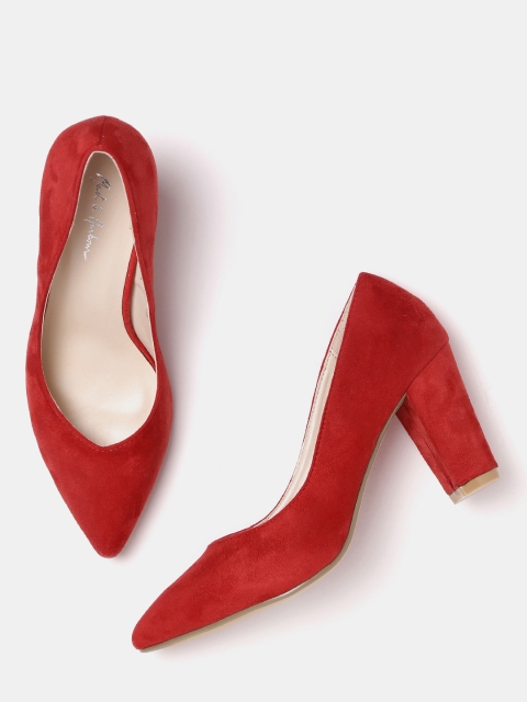 

Mast & Harbour Women Red Solid Pumps