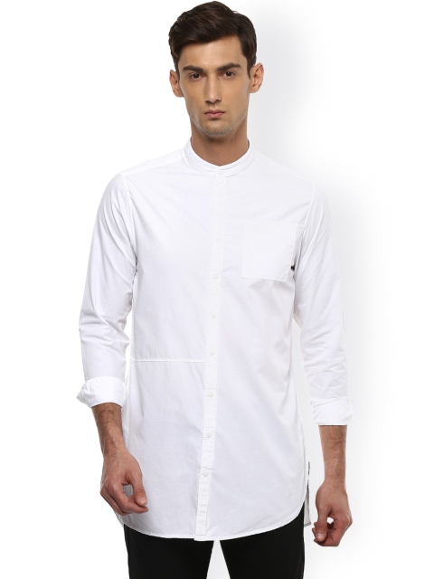 

People Men White Slim Fit Solid Casual Shirt