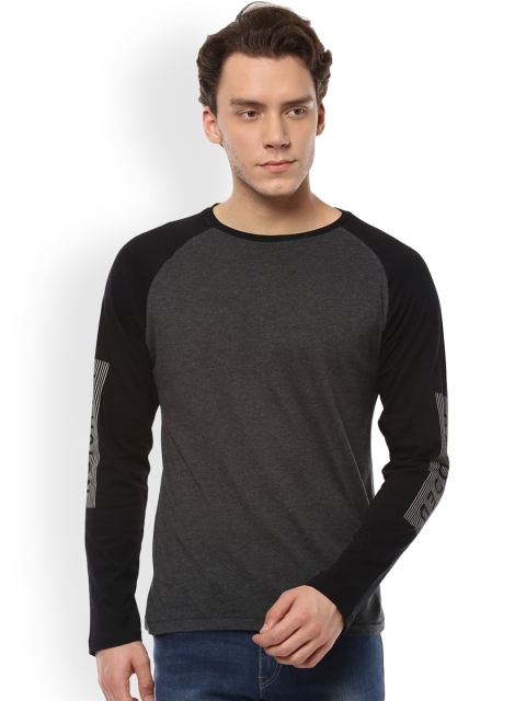 

People Men Grey Solid Round Neck T-shirt