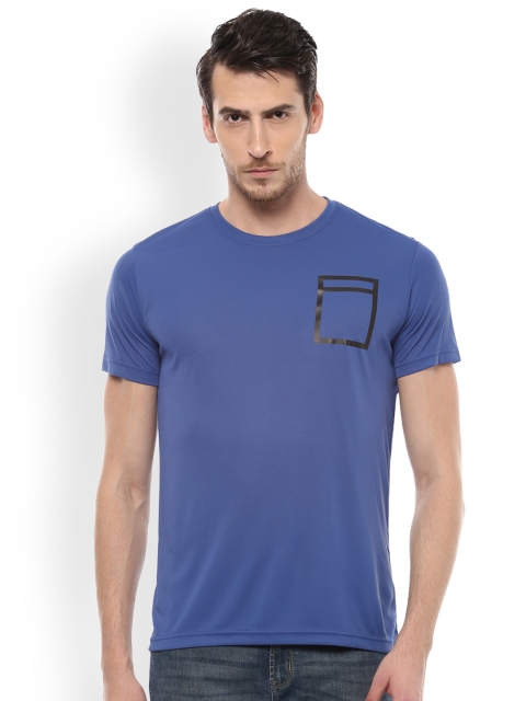 

People Men Blue Solid Round Neck T-shirt