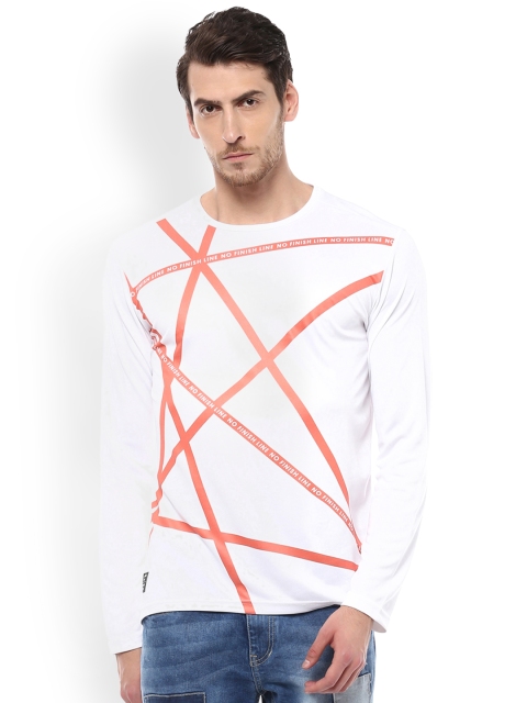 

People Men White Printed Round Neck T-shirt