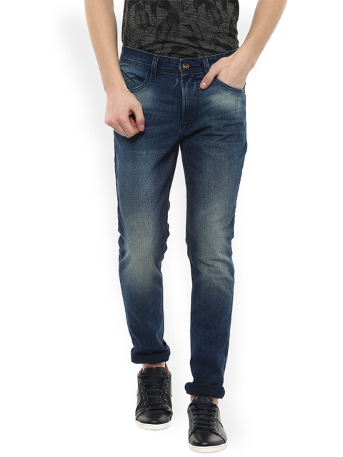 

People Men Blue Slim Fit Mid-Rise Clean Look Jeans