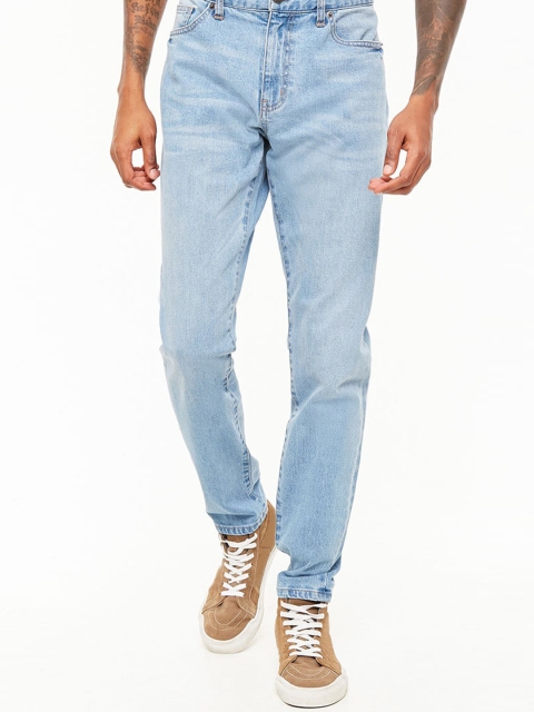 

FOREVER 21 Men Blue Slim Fit Mid-Rise Clean Look Stretchable Jeans