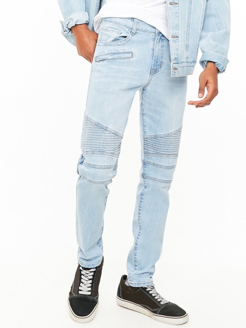 

FOREVER 21 Men Blue Slim Fit Mid-Rise Clean Look Stretchable Jeans