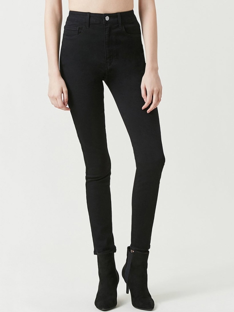 

FOREVER 21 Women Black Skinny Fit High-Rise Clean Look Stretchable Jeans