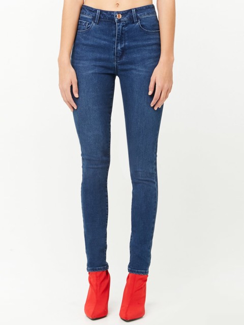 

FOREVER 21 Women Blue Skinny Fit Mid-Rise Clean Look Stretchable Jeans