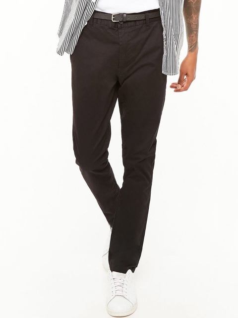 

FOREVER 21 Men Black Regular Fit Solid Trousers