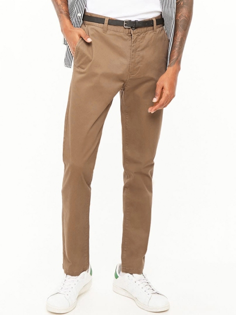 

FOREVER 21 Men Brown Regular Fit Solid Trousers