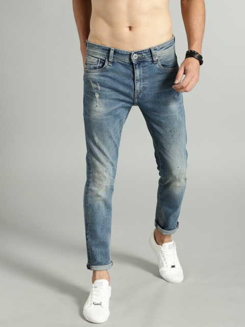 

Roadster Men Blue Skinny Fit Mid-Rise Low Distress Stretchable Jeans
