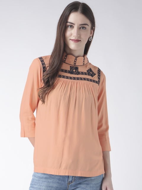 

The Vanca Women Orange Solid Top