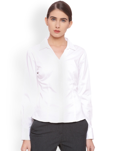 

Van Heusen Woman Women White Regular Fit Solid Formal Shirt