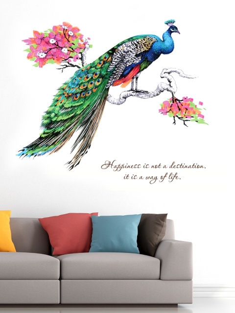 

Cortina Multicoloured Peacock Wall Sticker, Multi