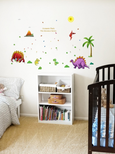

Cortina Multicoloured Dinosaur Family Wall Sticker, Multi