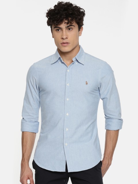 

Polo Ralph Lauren Men Blue Slim Fit Solid Casual Shirt