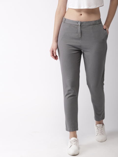 

Mast & Harbour Women Grey Regular Fit Solid Chinos