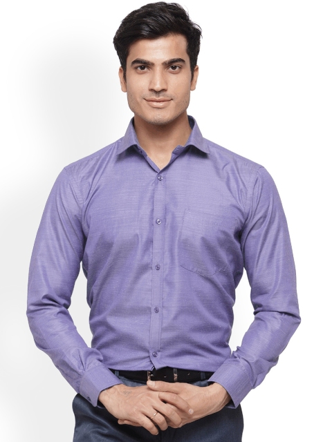 

RG DESIGNERS Men Purple Comfort Slim Fit Solid Formal Shirt