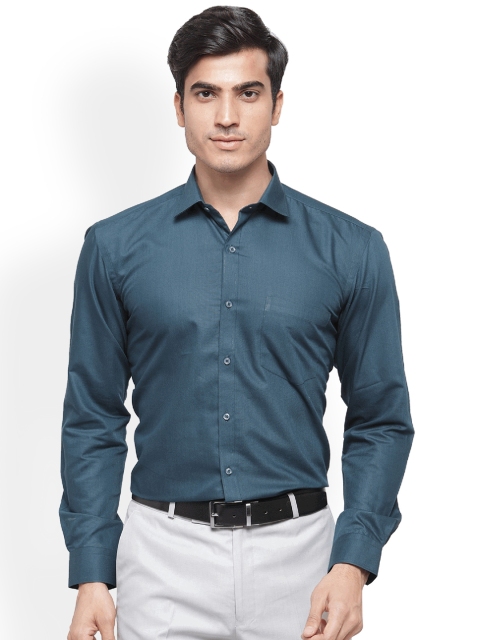 

RG DESIGNERS Men Teal Comfort Slim Fit Solid Formal Shirt