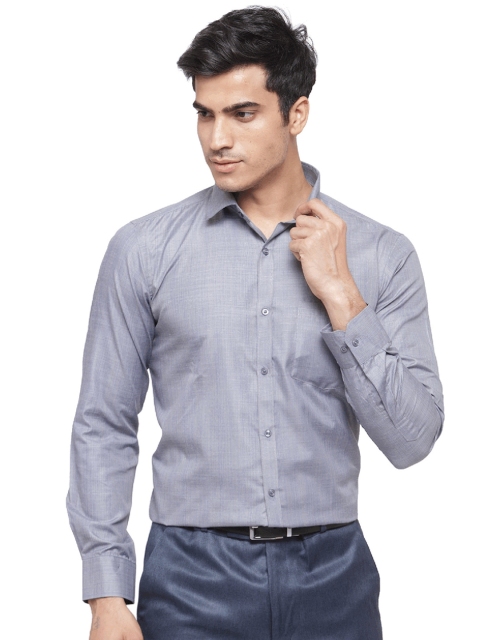 

RG DESIGNERS Men Grey Comfort Slim Fit Solid Formal Shirt