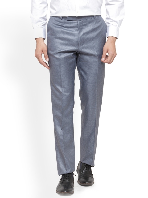 

RG DESIGNERS Men Grey Smart Slim Fit Solid Formal Trousers