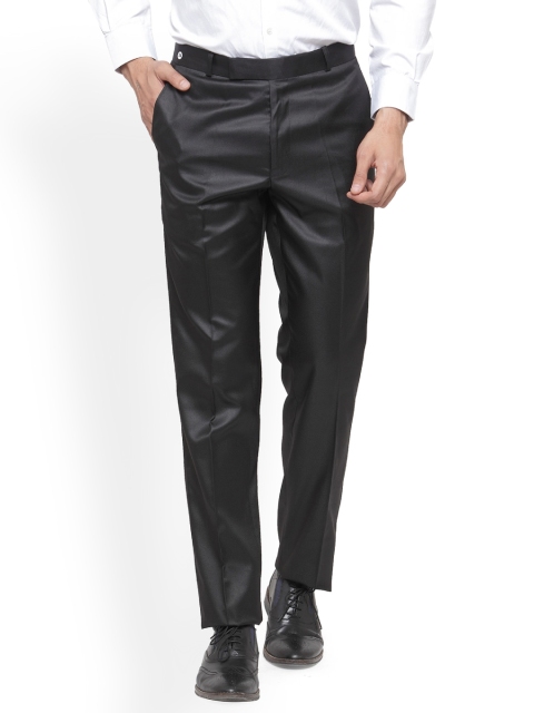 

RG DESIGNERS Men Black Smart Slim Fit Solid Formal Trousers