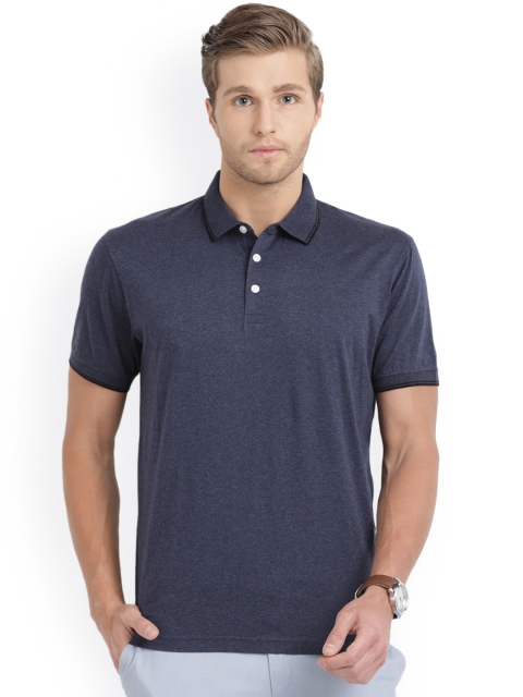 

Indian Terrain Men Blue Solid Polo Collar T-shirt