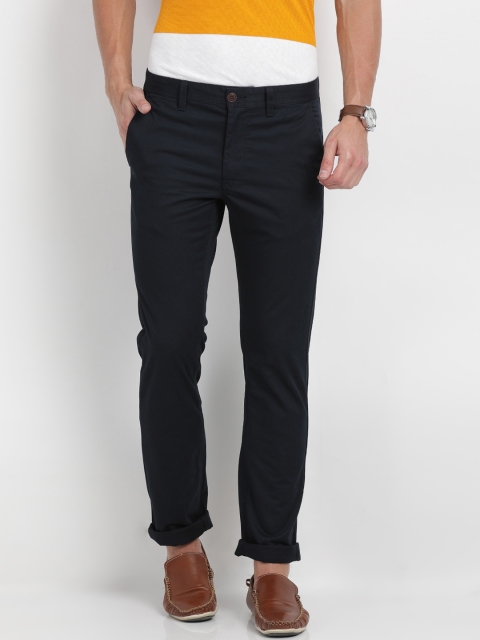 

Indian Terrain Men Navy Blue Brooklyn Slim Fit Solid Chinos