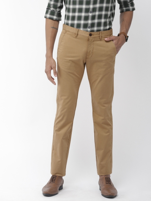 

Indian Terrain Men Khaki Brooklyn Slim Fit Solid Smart Casual Chinos