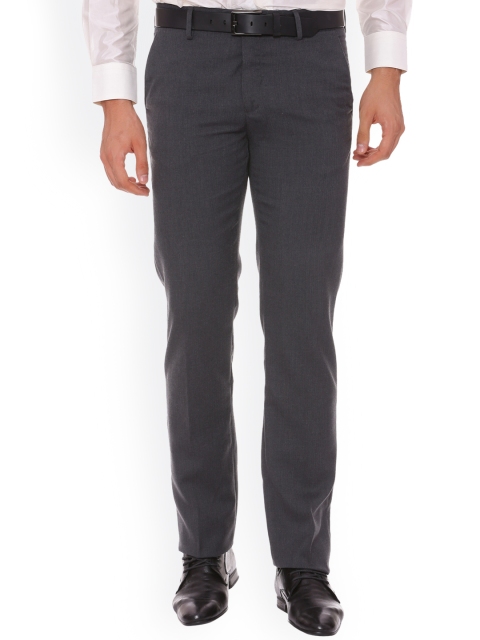 

Van Heusen Men Grey Slim Fit Solid Formal Trousers