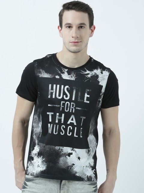 

Wear Your Mind Men Black Printed Round Neck T-shirt