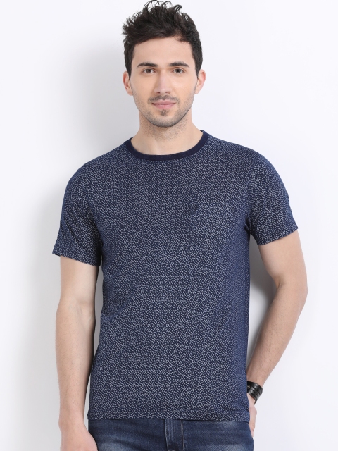 

Indian Terrain Men Navy Blue Printed Round Neck T-shirt