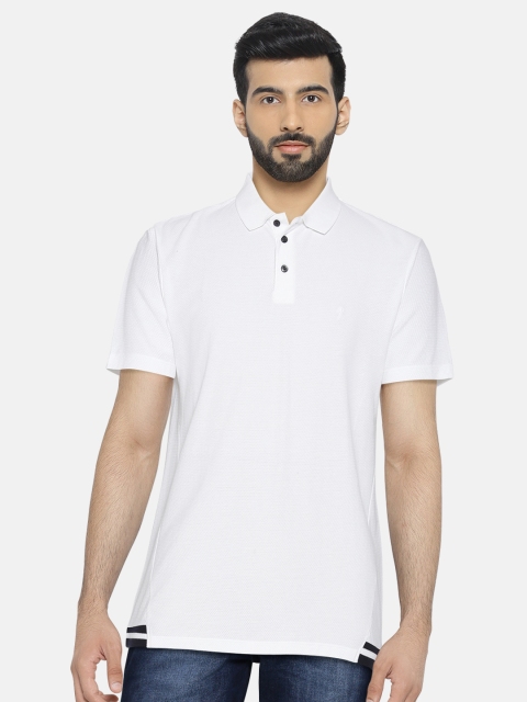 

Indian Terrain Men White Solid Polo Collar T-shirt