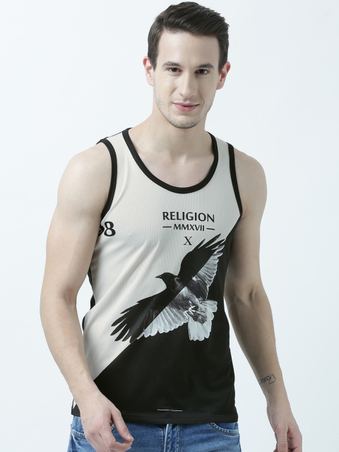 

Wear Your Mind Men Black Printed Scoop Neck T-shirt