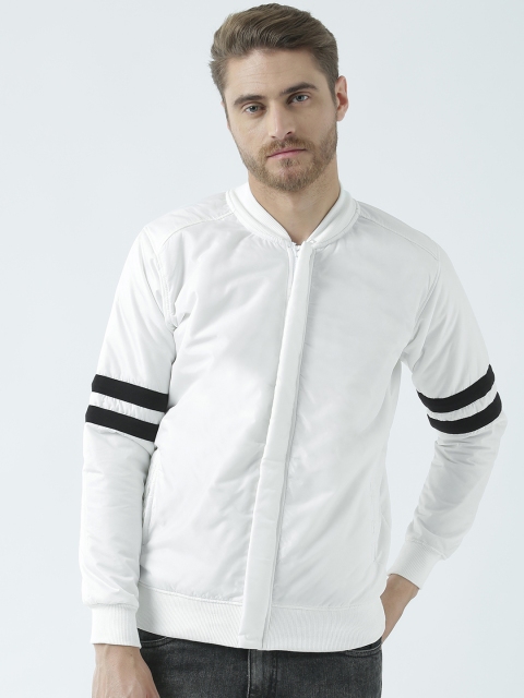 

Wear Your Mind Men Off-White Solid Bomber