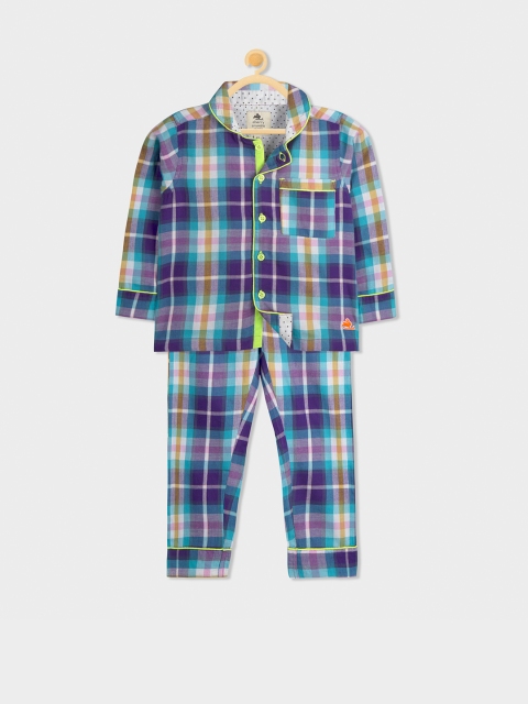 

Cherry Crumble Unisex Multicoloured Checked Night suit, Multi