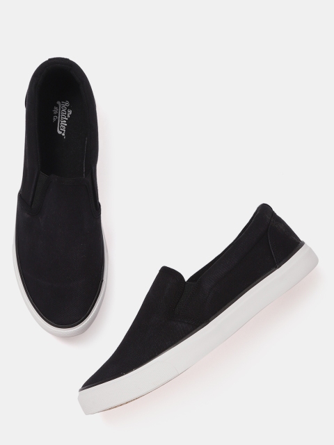 

Roadster Men Black Slip-On Sneakers