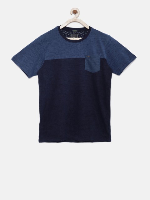 

Indian Terrain Boys Blue Round Neck T-shirt