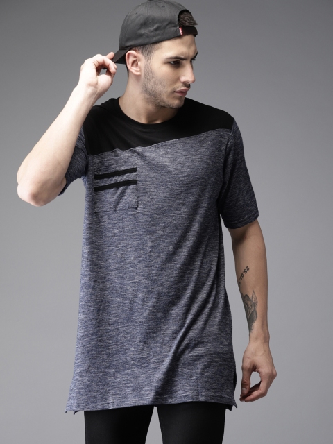 

Moda Rapido Men Blue Solid Round Neck T-shirt