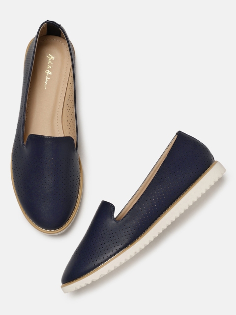 

Mast & Harbour Women Navy Blue Solid Ballerinas